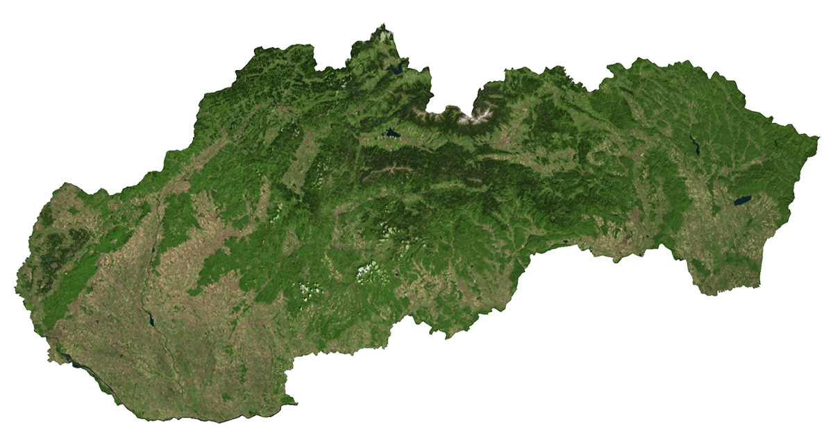 Slovakia Satellite Map Glossy Poster Picture Photo Print Banner  Booma Prints