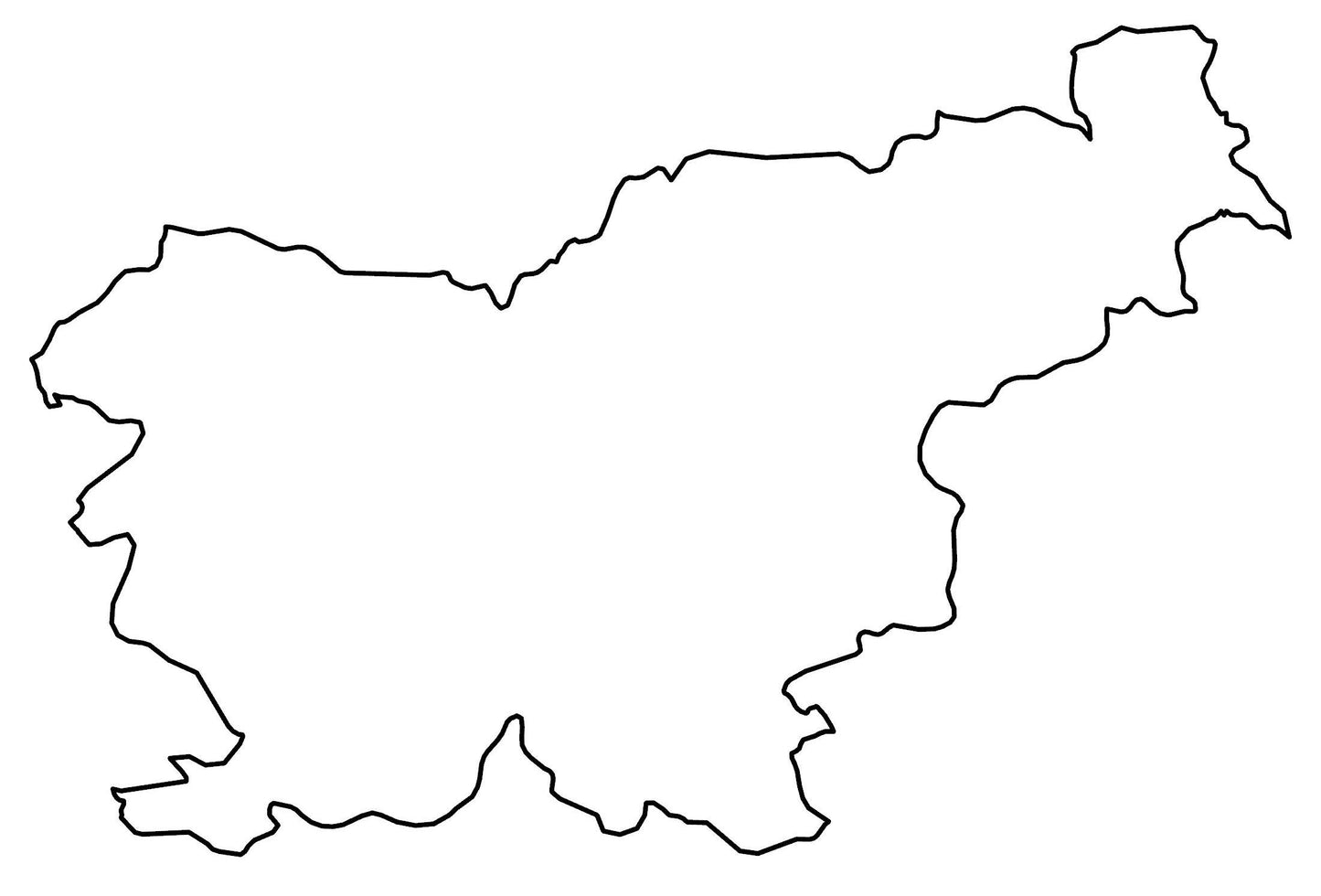 Slovenia Blank Outline Map Glossy Poster Picture Photo Print Banner  Booma Prints