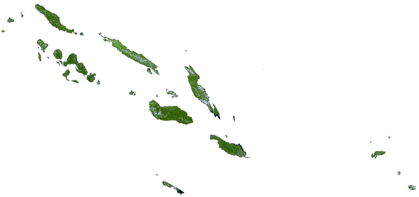 Solomon Islands Satellite Map Glossy Poster Picture Photo Print Banner  Booma Prints