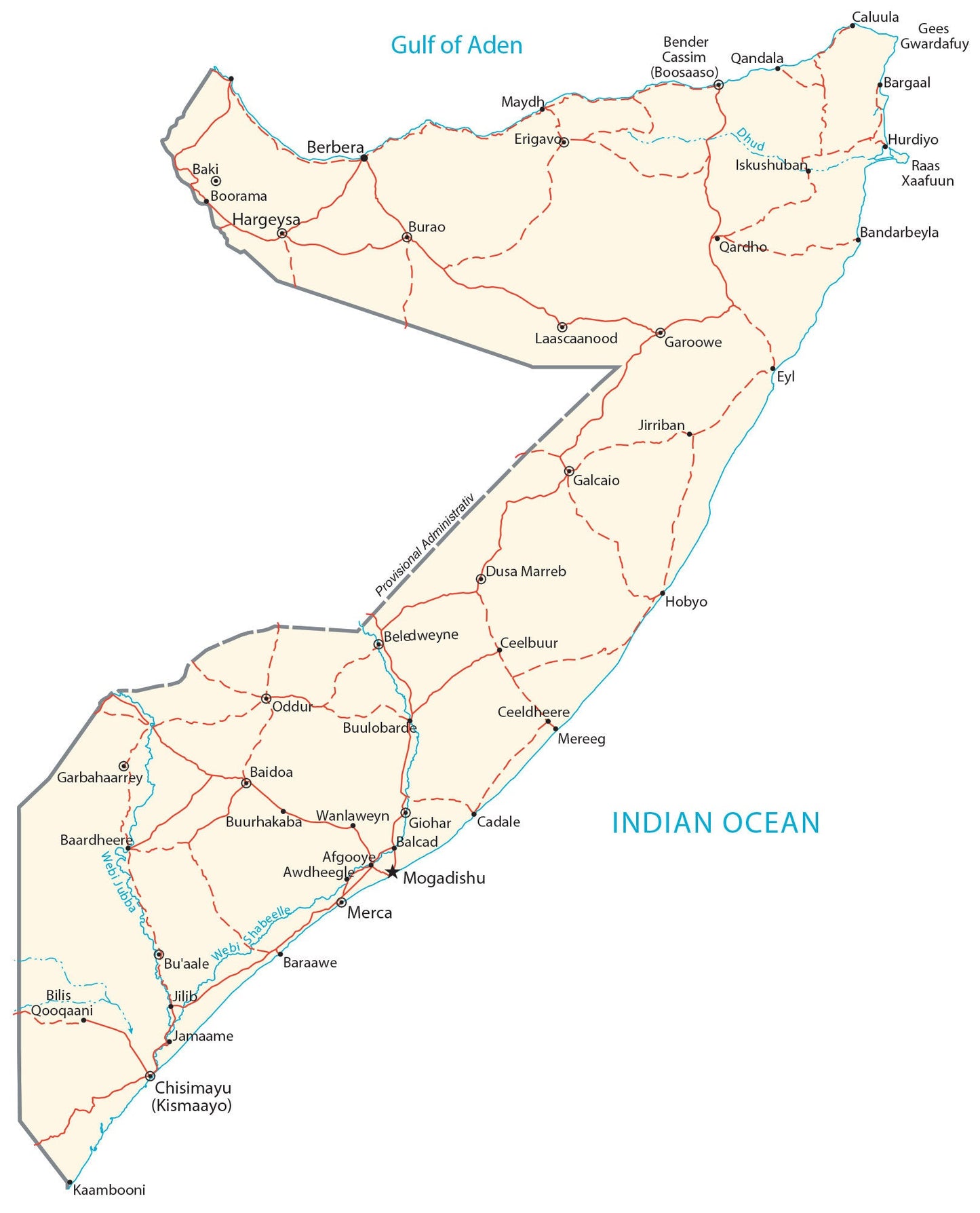 Somalia City Road Map Glossy Poster Picture Photo Print Banner  Booma Prints