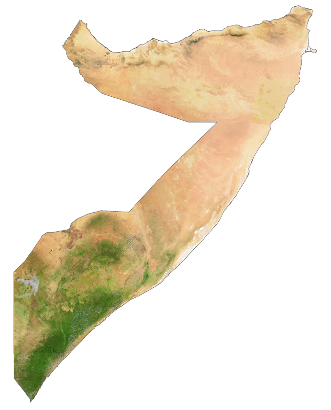 Somalia Satellite Map Glossy Poster Picture Photo Print Banner  Booma Prints