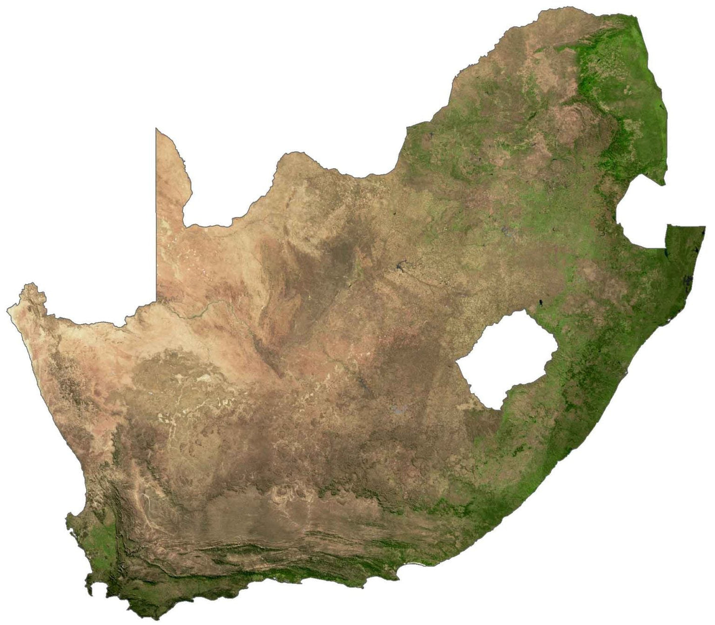 South Africa Satellite Map Glossy Poster Picture Photo Print Banner  Booma Prints
