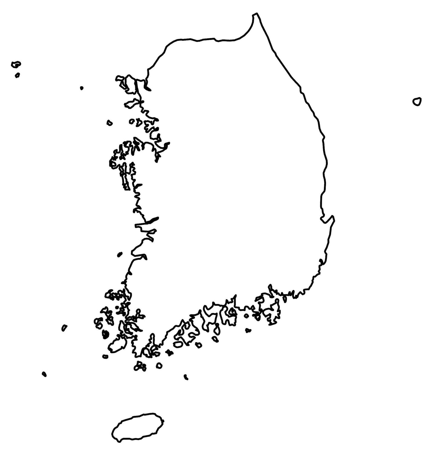 South Korea Blank Outline Map Glossy Poster Picture Photo Print Banner  Booma Prints