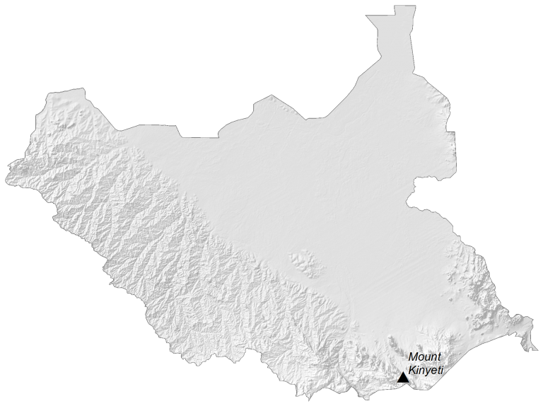 South Sudan Elevation Map Glossy Poster Picture Photo Print Banner  Booma Prints