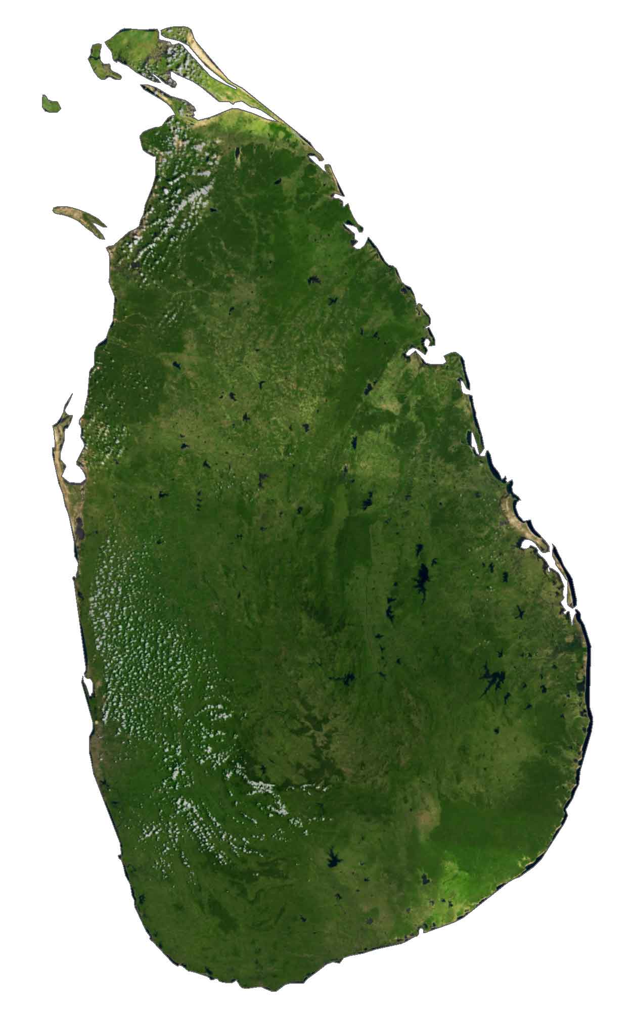 Sri Lanka Satellite Map Glossy Poster Picture Photo Print Banner  Booma Prints