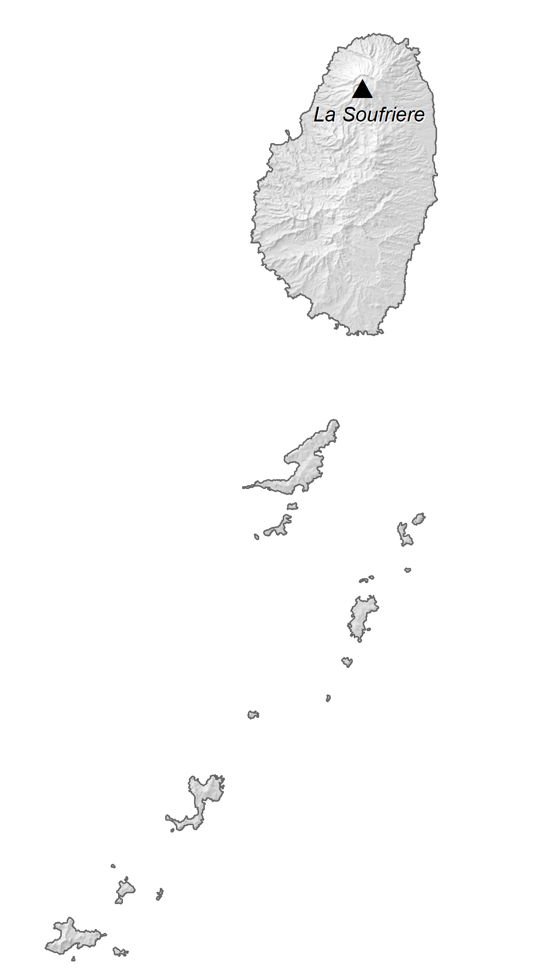 St Vincent And Grenadines Elevation Map Poster Picture Photo Print Banner  Booma Prints