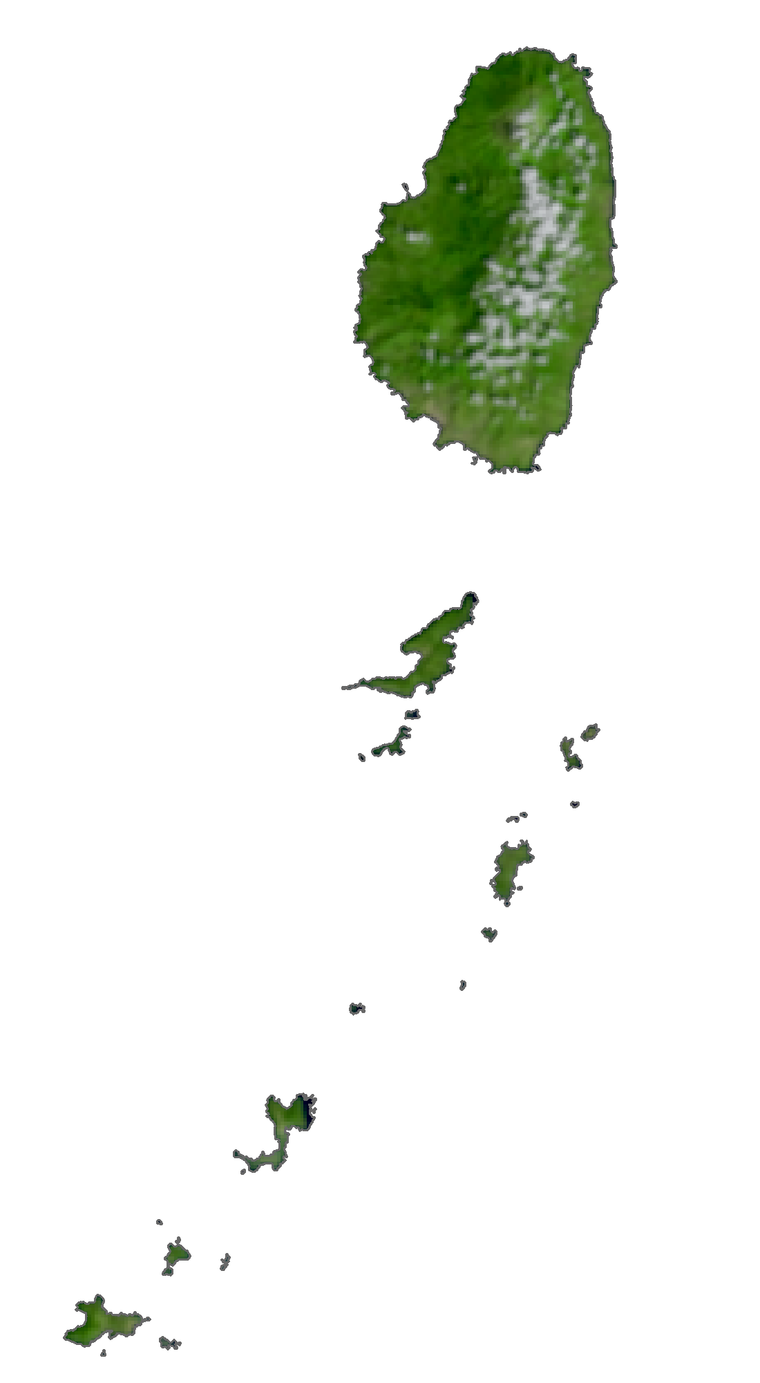 St Vincent And Grenadines Satellite Map Poster Picture Photo Print Banner  Booma Prints
