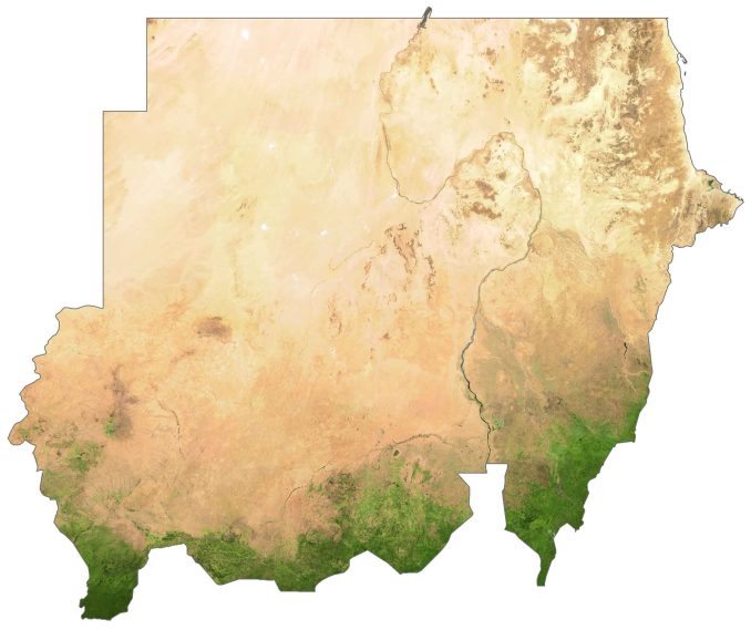 Sudan Satellite Map Glossy Poster Picture Photo Print Banner  Booma Prints