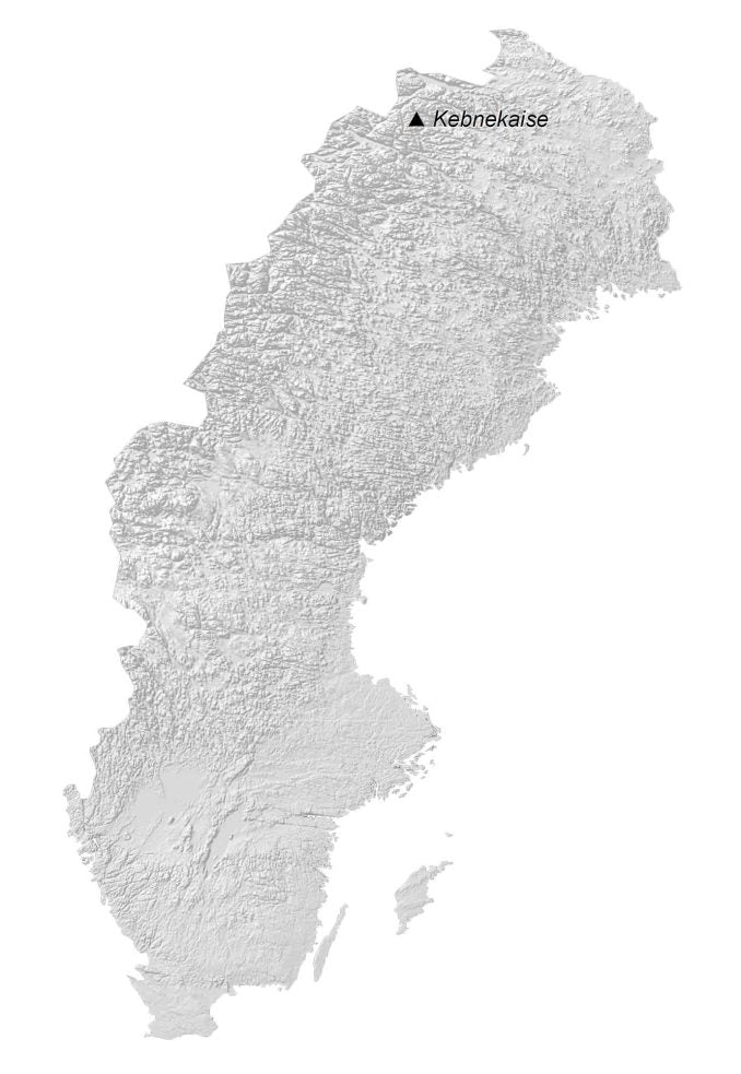 Sweden Elevation Map Glossy Poster Picture Photo Print Banner  Booma Prints