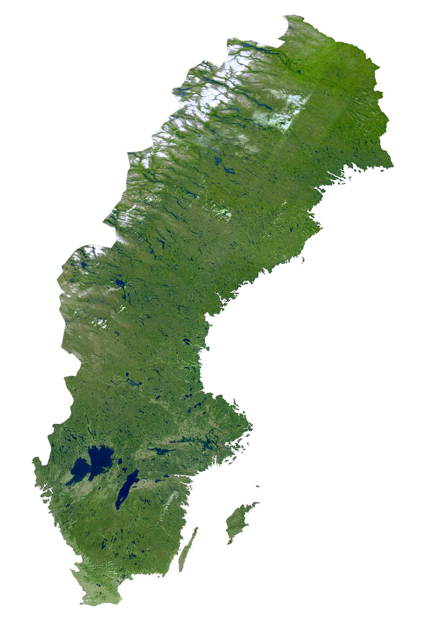 Sweden Satellite Map Glossy Poster Picture Photo Print Banner  Booma Prints