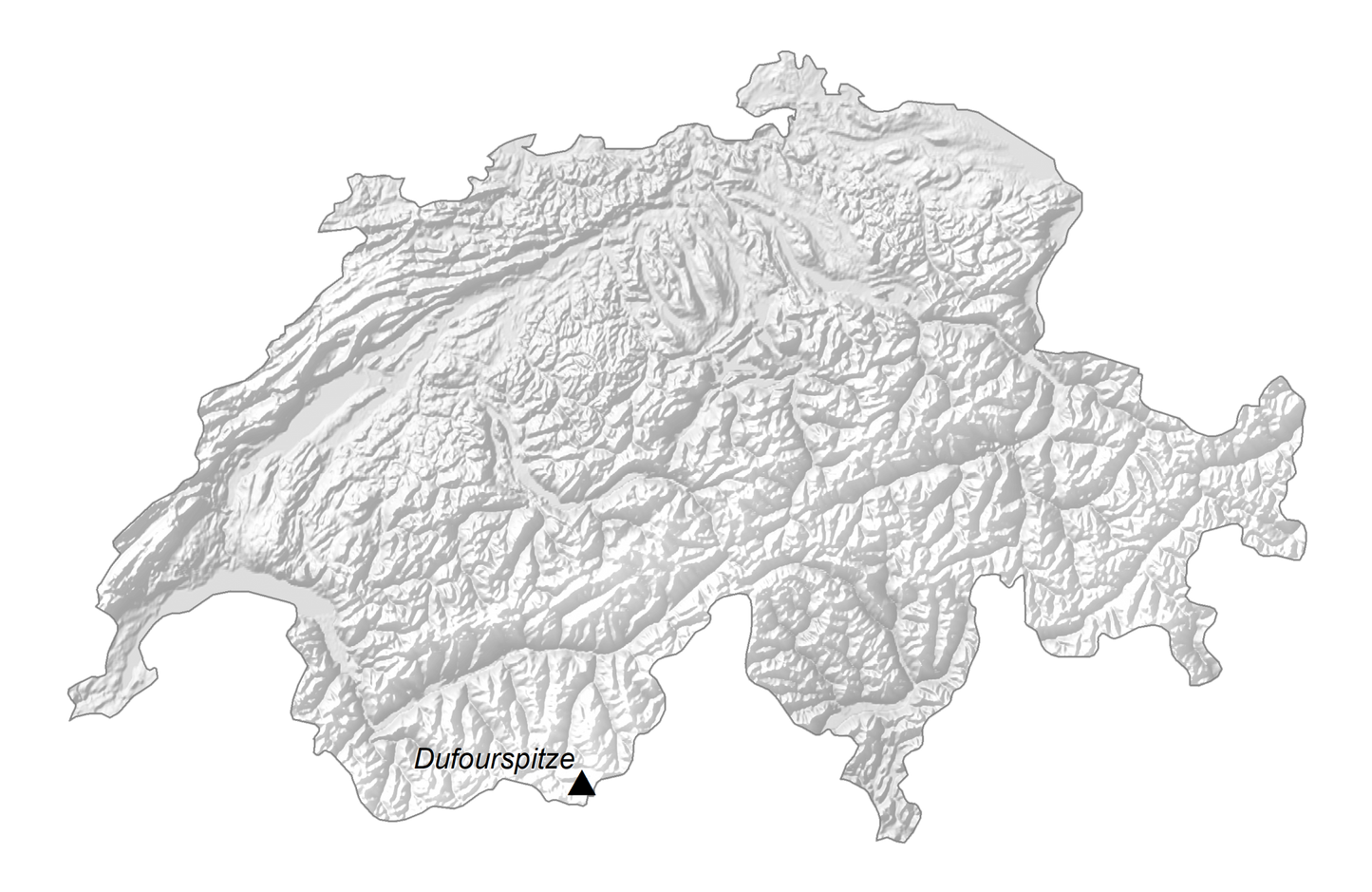 Switzerland Elevation Map Glossy Poster Picture Photo Print Banner  Booma Prints