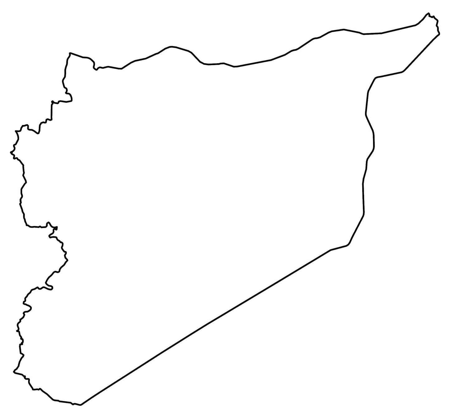 Syria Blank Outline Map Glossy Poster Picture Photo Print Banner  Booma Prints