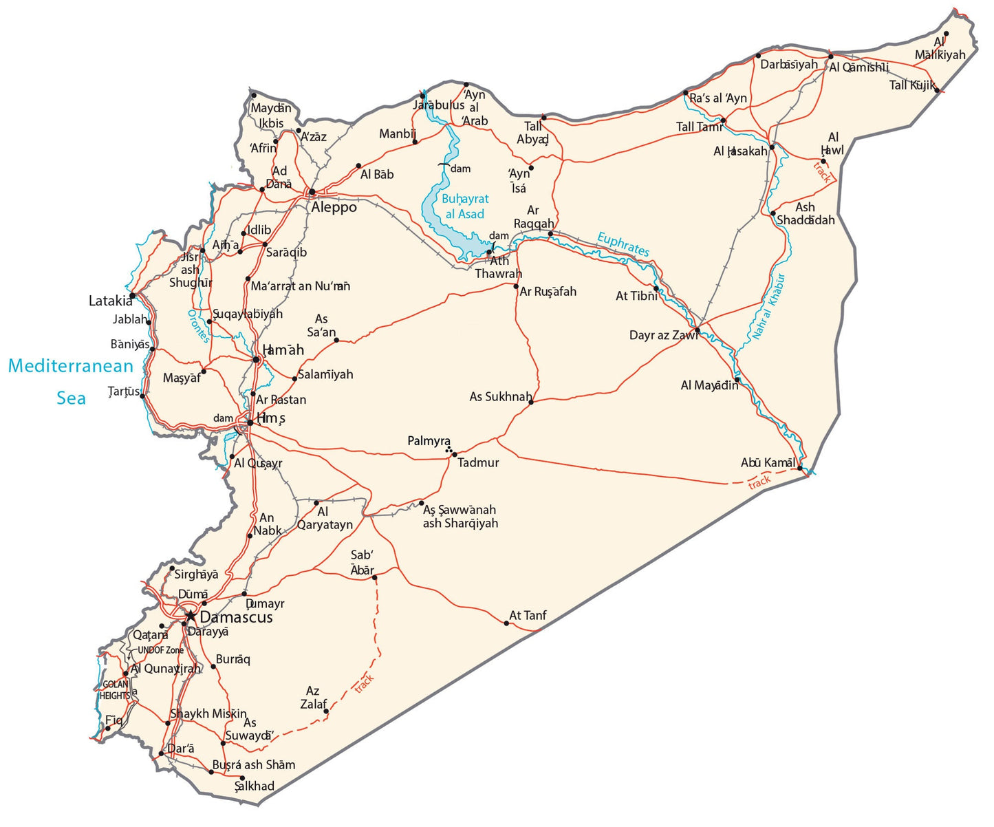 Syria City Road Map Glossy Poster Picture Photo Print Banner  Booma Prints
