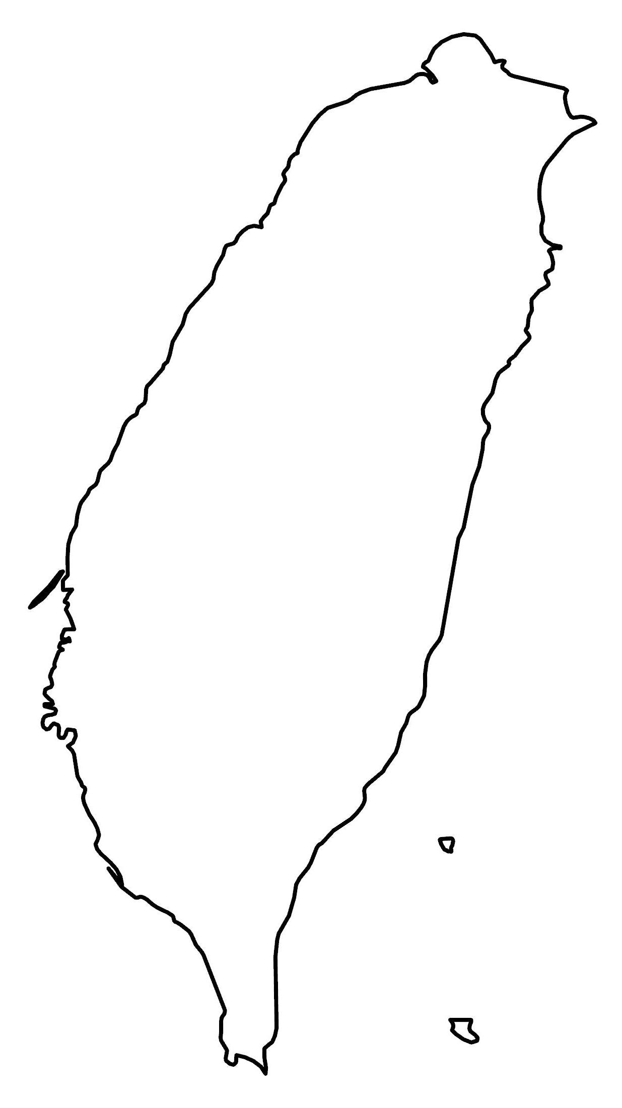 Taiwan Blank Outline Map Glossy Poster Picture Photo Print Banner  Booma Prints