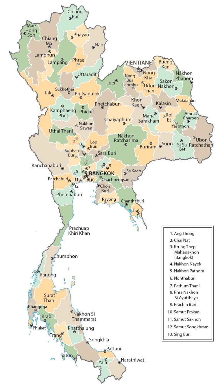 Thailand Province Map Glossy Poster Picture Photo Print Banner  Booma Prints