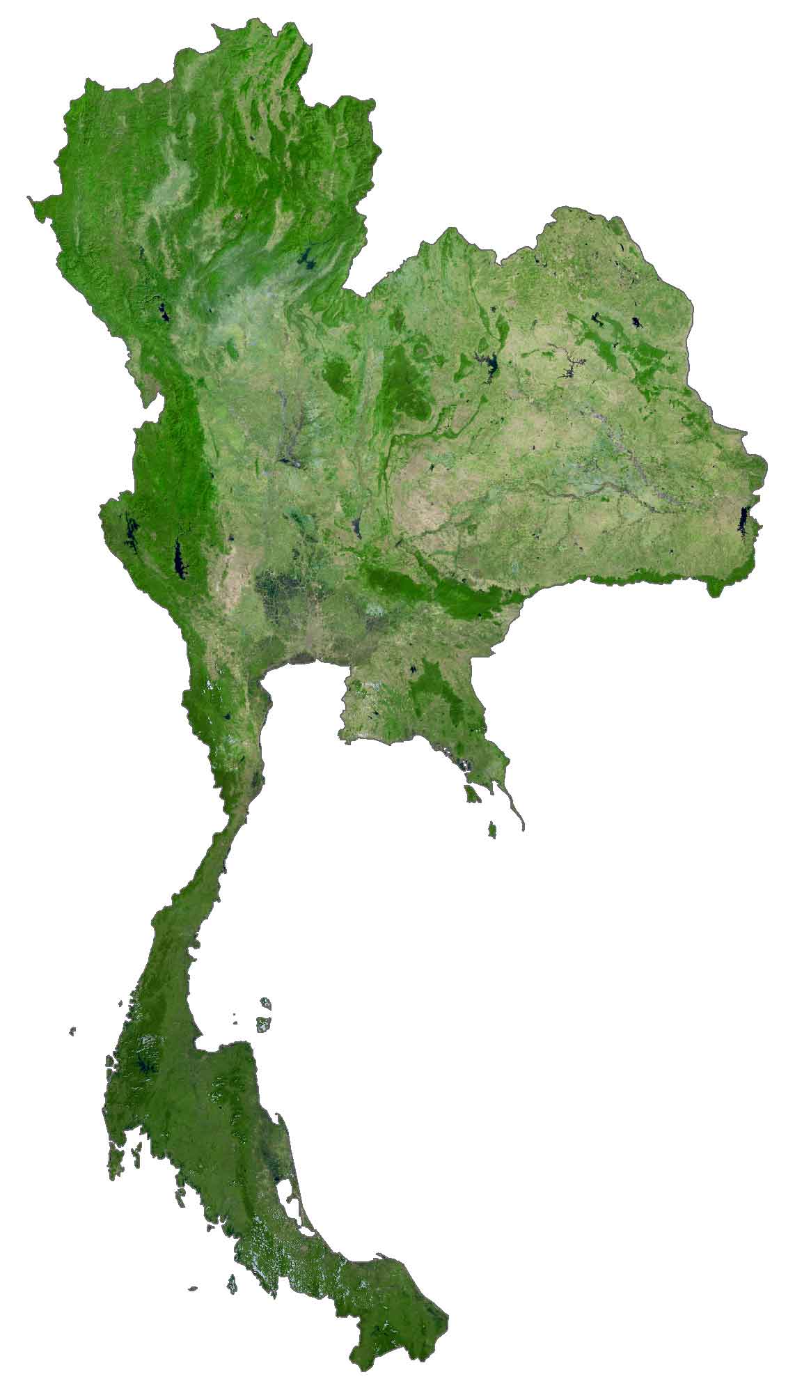 Thailand Satellite Map Glossy Poster Picture Photo Print Banner  Booma Prints