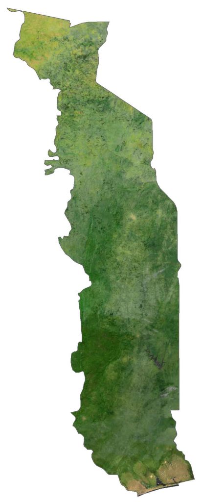 Togo Satellite Map Glossy Poster Picture Photo Print Banner  Booma Prints