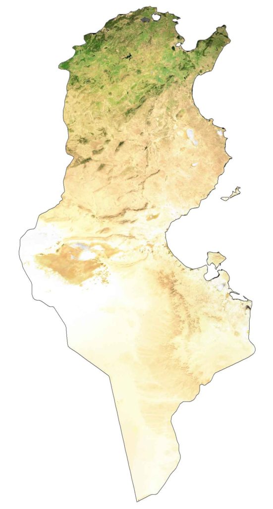 Tunisia Satellite Map Glossy Poster Picture Photo Print Banner  Booma Prints
