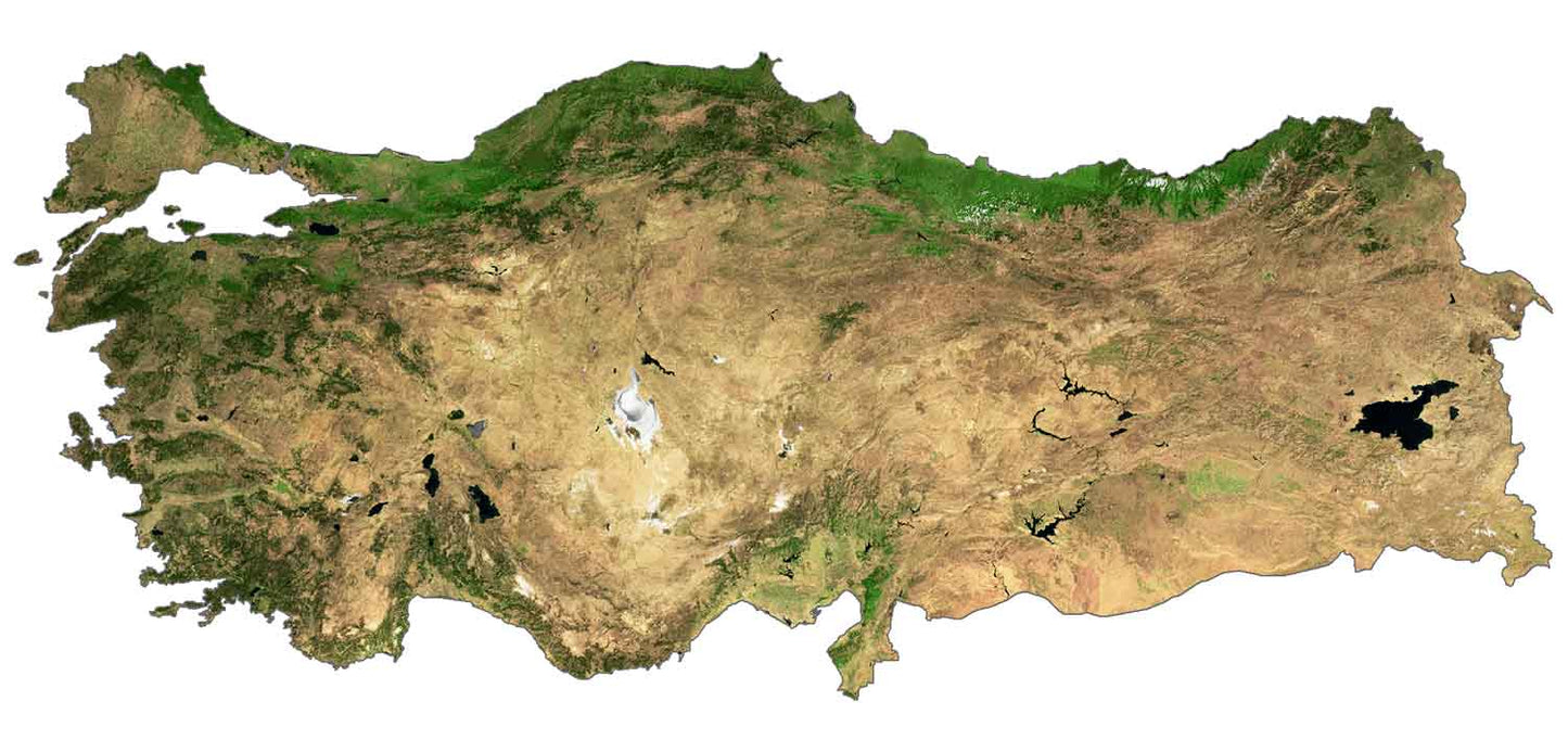 Turkey Turkiye Satellite Map Glossy Poster Picture Photo Print Banner  Booma Prints