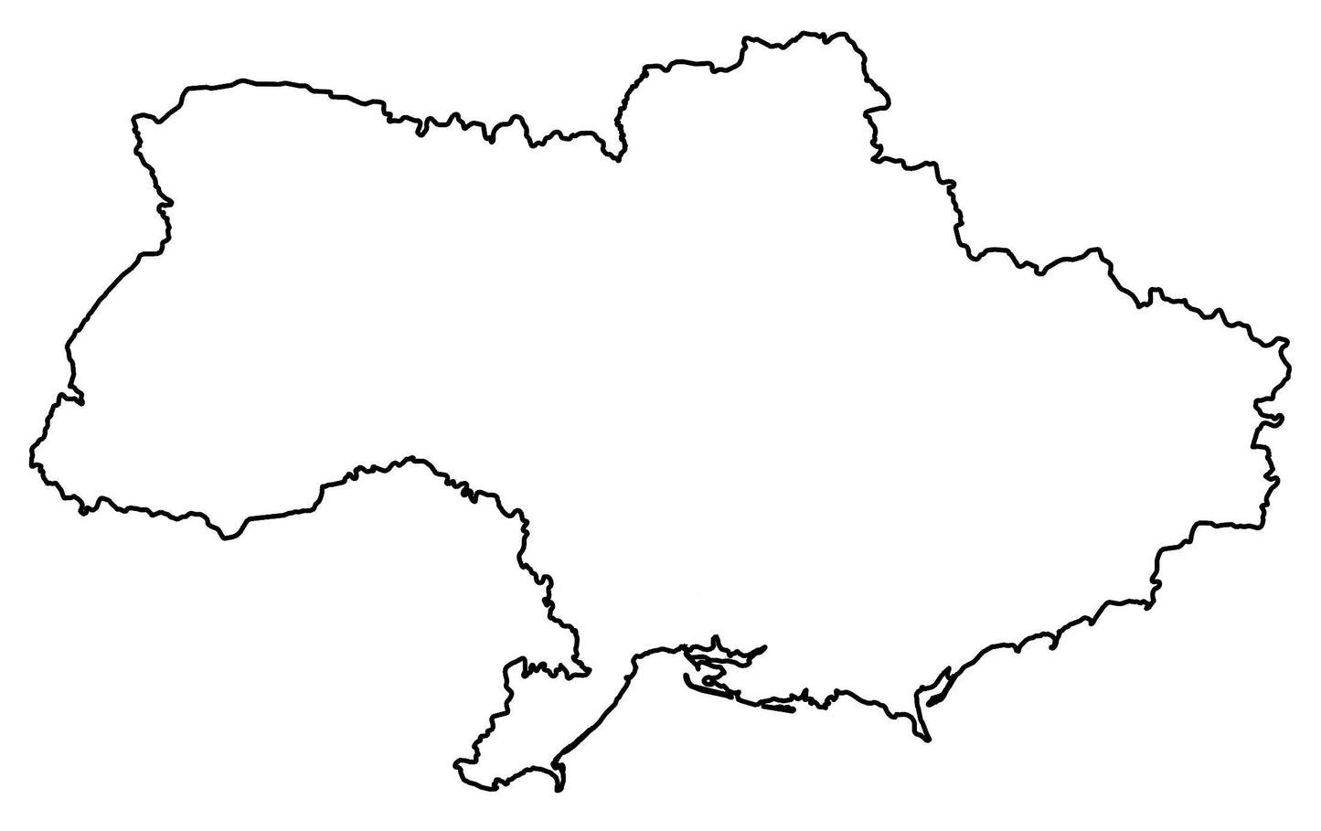 Ukraine Blank Outline Map Glossy Poster Picture Photo Print Banner  Booma Prints
