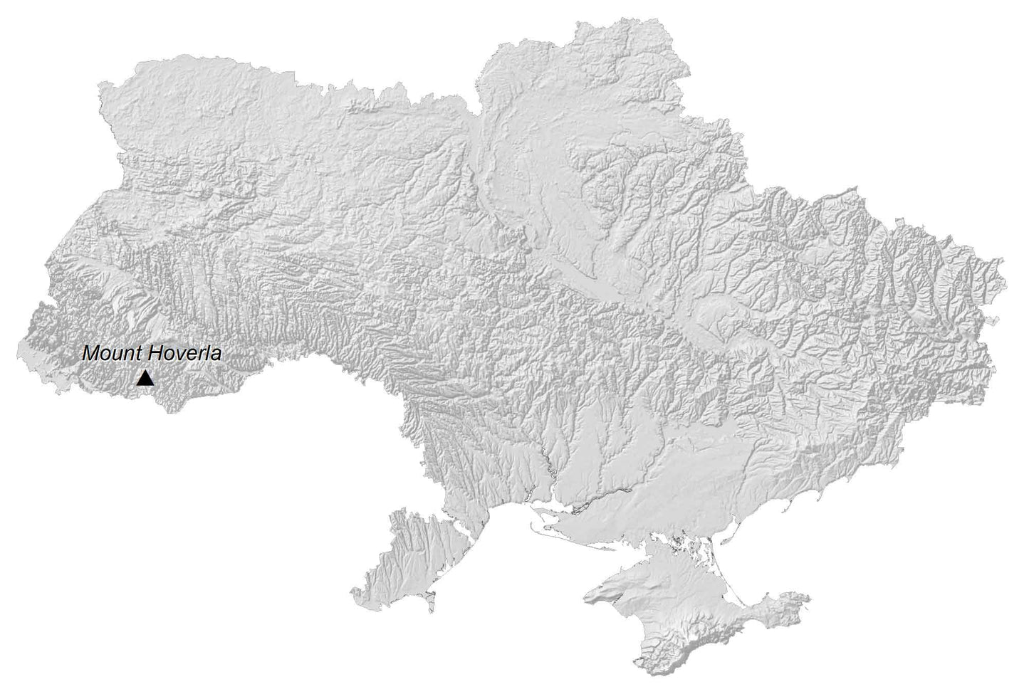 Ukraine Elevation Map Glossy Poster Picture Photo Print Banner  Booma Prints