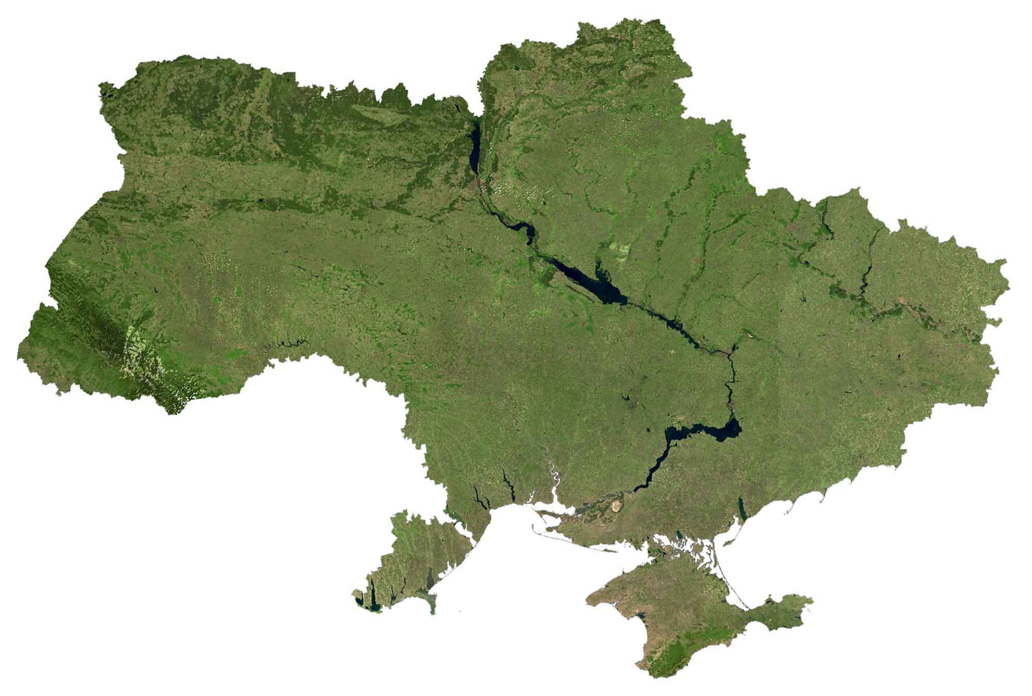 Ukraine Satellite Map Glossy Poster Picture Photo Print Banner  Booma Prints