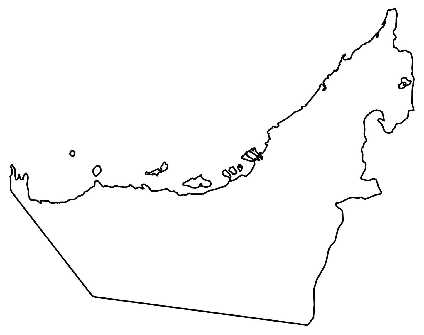 United Arab Emirates Uae Outline Map Poster Picture Photo Print Banner  Booma Prints