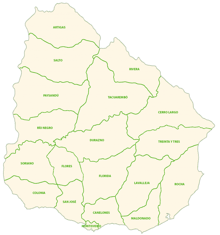 Uruguay Departments Province Map Glossy Poster Picture Photo Print Banner  Booma Prints