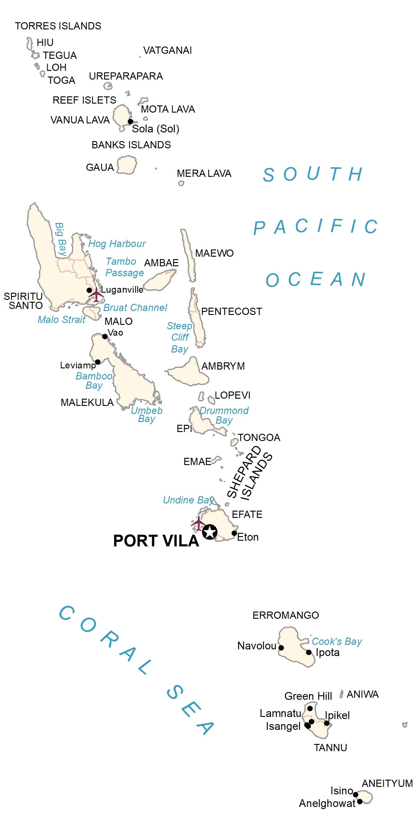 Vanuatu City Road Map Glossy Poster Picture Photo Print Banner  Booma Prints