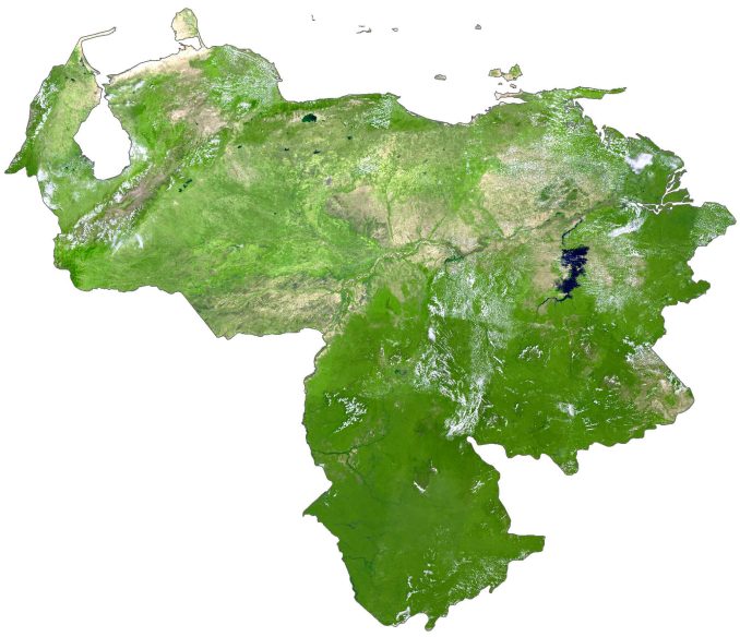Venezuela Satellite Map Glossy Poster Picture Photo Print Banner  Booma Prints