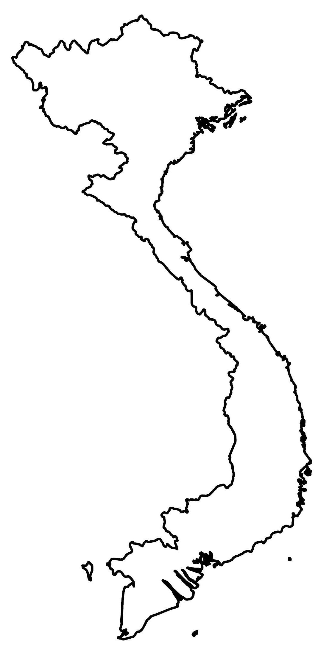 Vietnam Blank Outline Map Glossy Poster Picture Photo Print Banner  Booma Prints