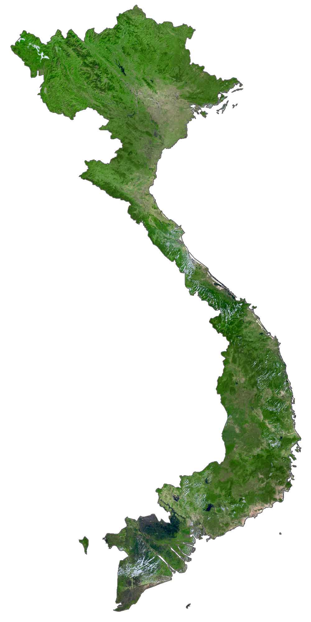 Vietnam Satellite Map Glossy Poster Picture Photo Print Banner  Booma Prints