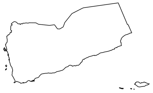 Yemen Blank Outline Map Glossy Poster Picture Photo Print Banner  Booma Prints