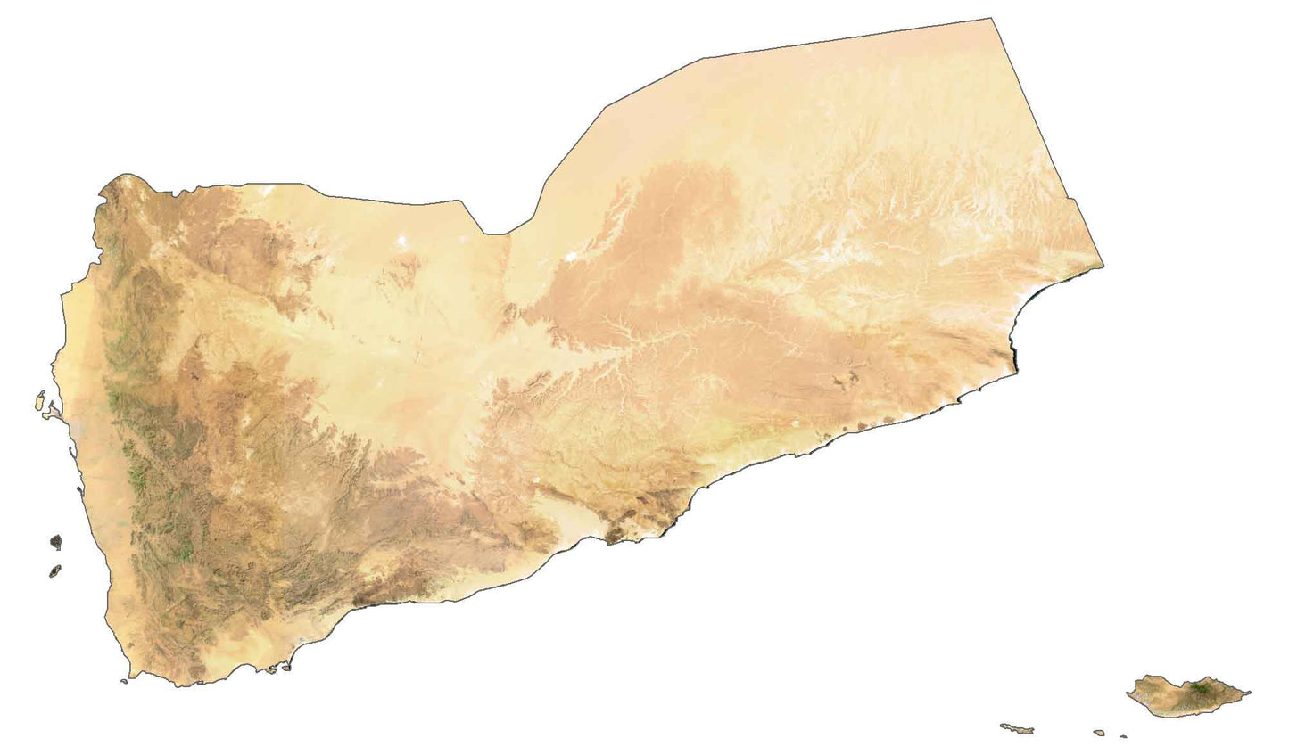 Yemen Satellite Map Glossy Poster Picture Photo Print Banner  Booma Prints