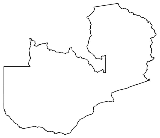 Zambia Blank Outline Map Glossy Poster Picture Photo Print Banner  Booma Prints