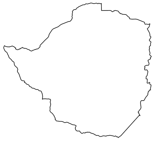 Zimbabwe Blank Outline Map Glossy Poster Picture Photo Print Banner  Booma Prints