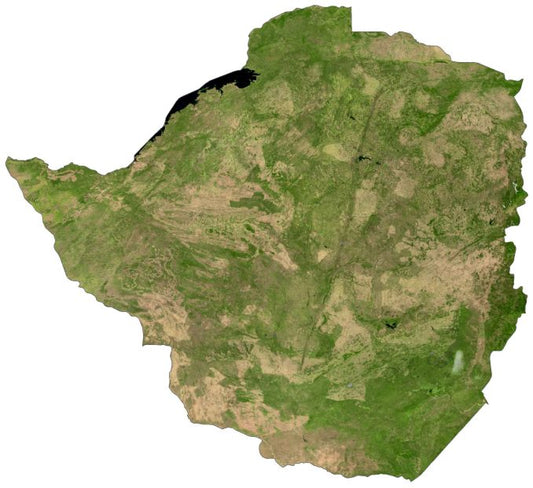 Zimbabwe Satellite Map Glossy Poster Picture Photo Print Banner  Booma Prints