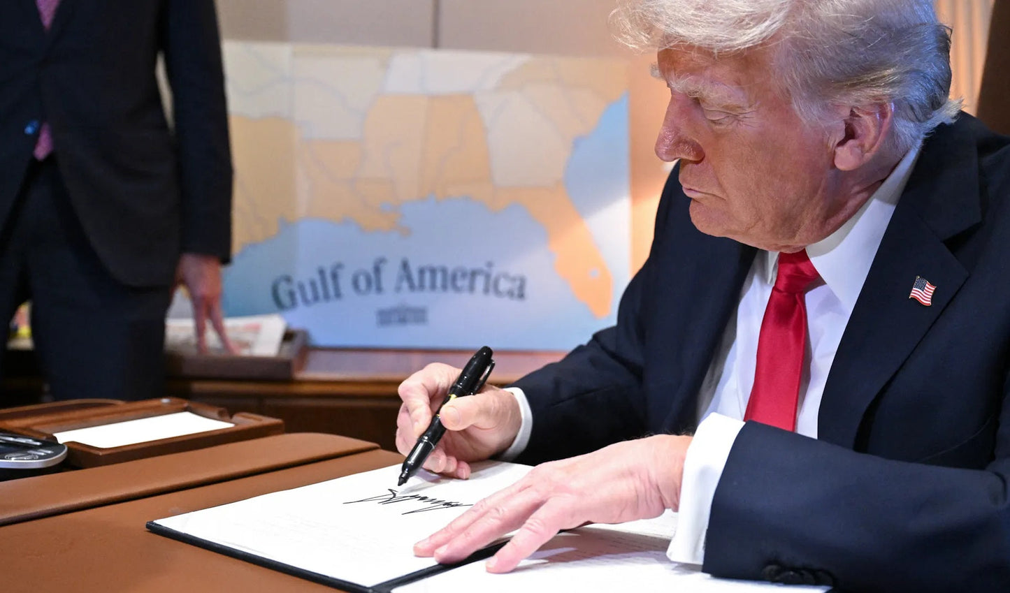 Trump Gulf Of America Signing Glossy Poster Picture Photo Print Banner  Booma Prints