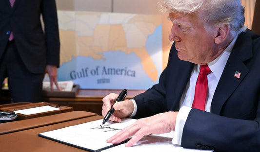 Trump Gulf Of America Signing Glossy Poster Picture Photo Print Banner  Booma Prints