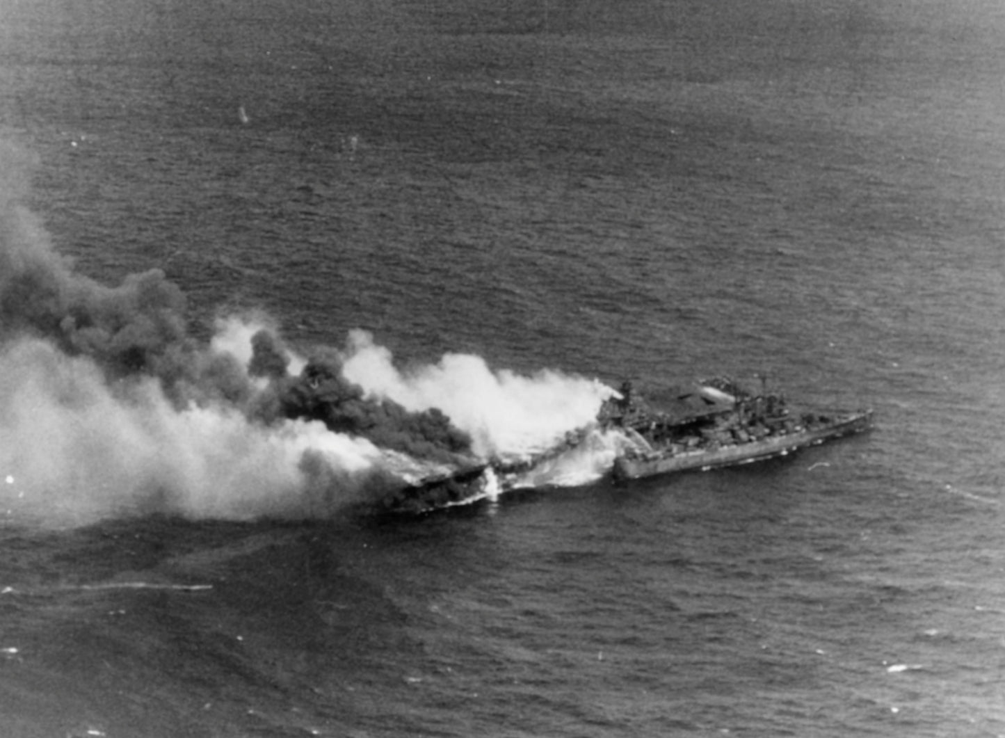 Uss Santa Fe Cl-60 Fighting Fires Glossy Poster Picture Photo Print Banner  Booma Prints