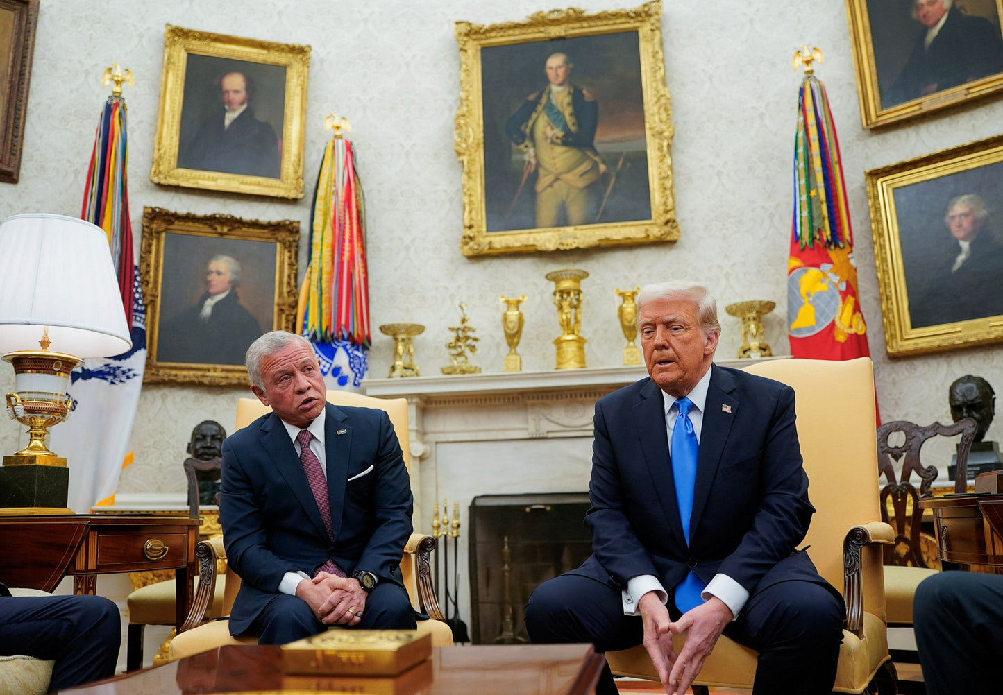 Trump King Abdullah Jordan Meet Glossy Poster Picture Photo Print Banner  Booma Prints