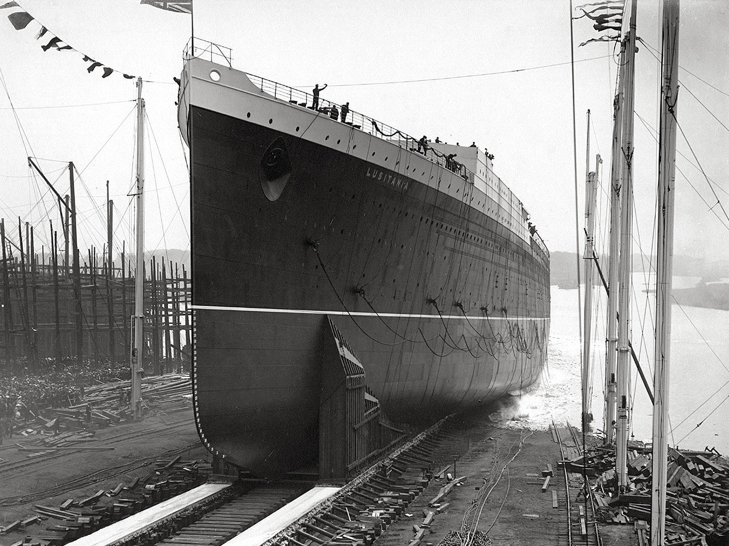 Rms Lusitania Launch Glossy Poster Picture Photo Print Banner  Booma Prints