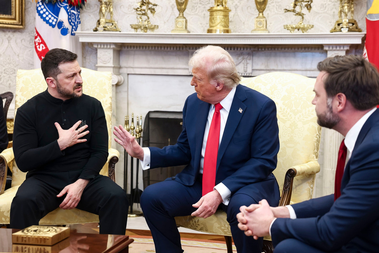 Donald Trump Zelensky Fight Argue Glossy Poster Picture Photo Print Banner  Booma Prints