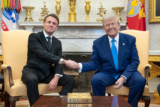 Trump Macron White House Handshake 2025 Poster Picture Photo Print Banner  Booma Prints