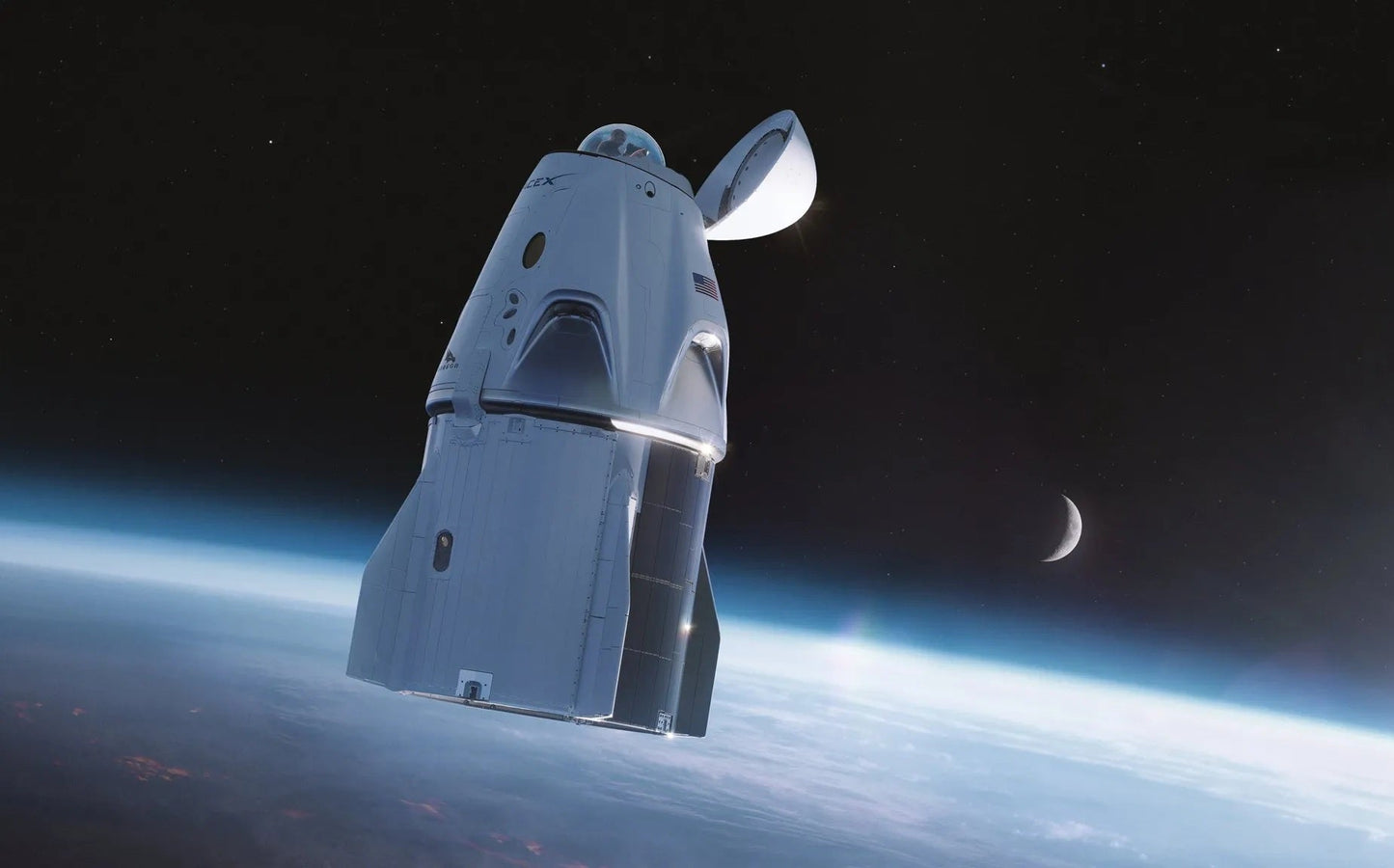 Spacex Dragon Spacecraft Earth Glossy Poster Picture Photo Print Banner  Booma Prints