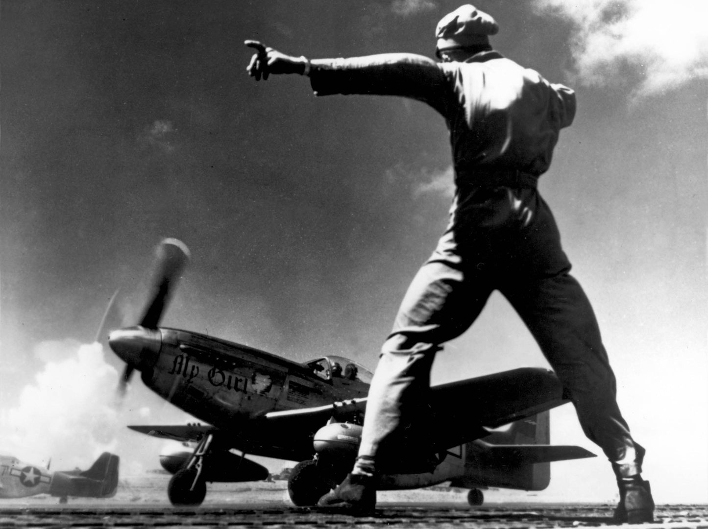 P-51 Mustang Taking Off Iwo Jima Glossy Poster Picture Photo Print Banner  Booma Prints