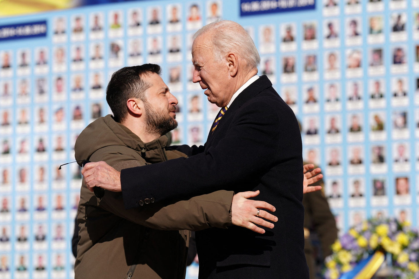 Biden Zelenskyy Hug Embrace Glossy Poster Picture Photo Print Banner  Booma Prints