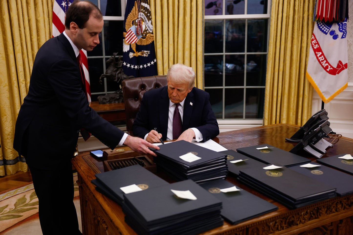 Trump Signing Multiple Executive Orders Poster Picture Photo Print Banner  Booma Prints