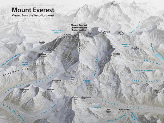 Mount Everest 3D Geography View Glossy Poster Picture Photo Print Banner  Booma Prints