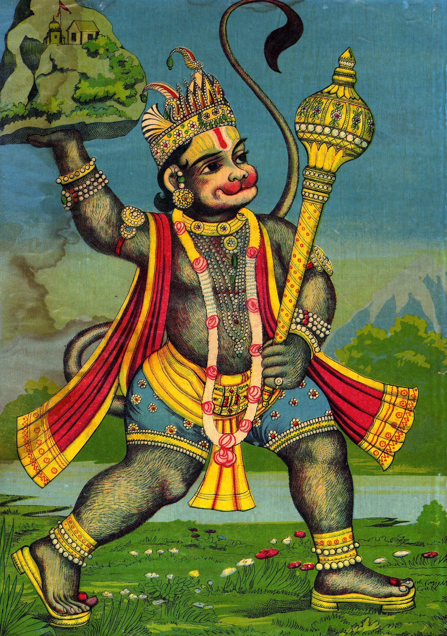 Hindu God Hanuman Animation Glossy Poster Picture Photo Print Banner  Booma Prints
